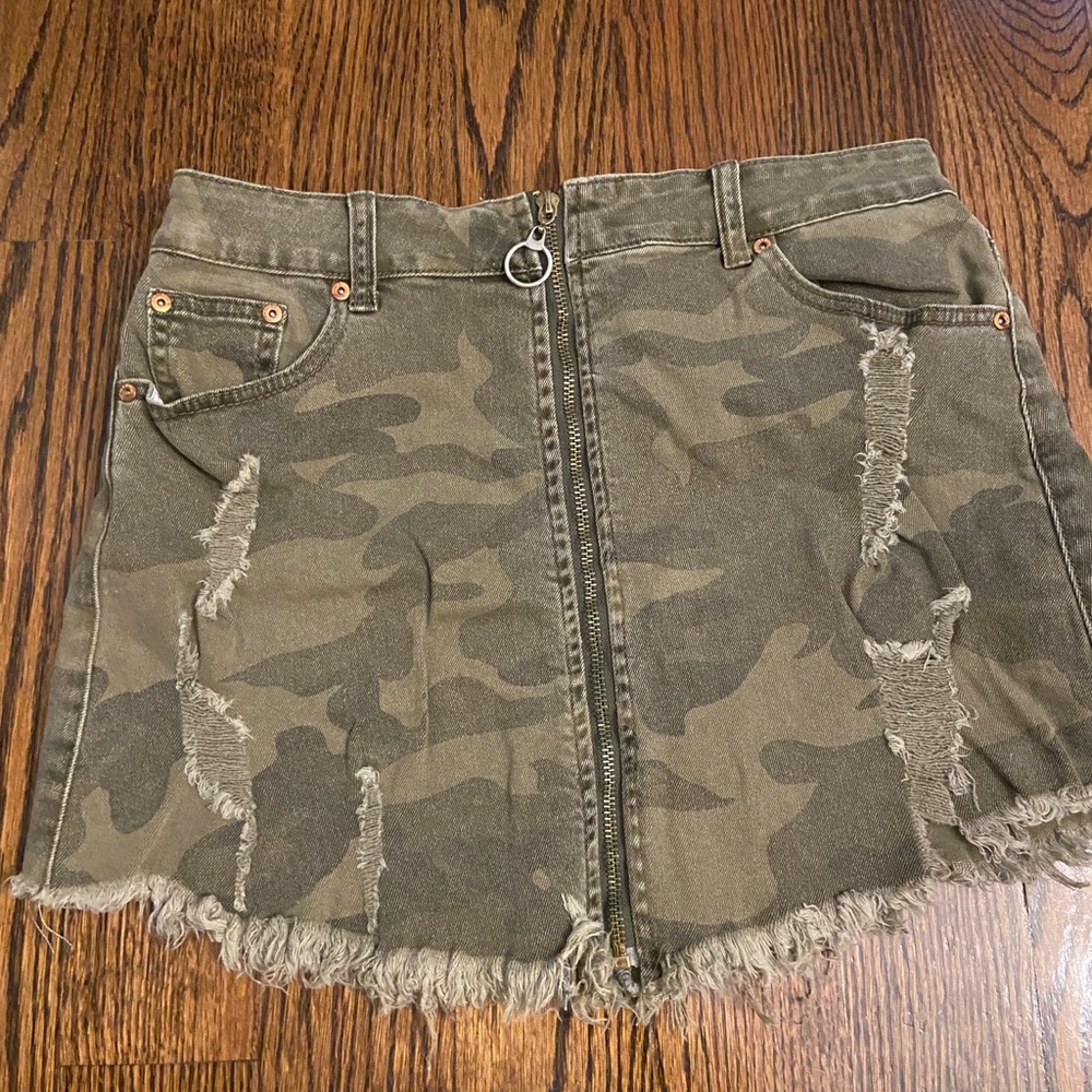 camo jean skirt